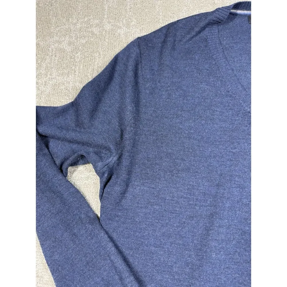 Banana Republic Sweater Mens L Blue V-Neck 100% Merino Wool